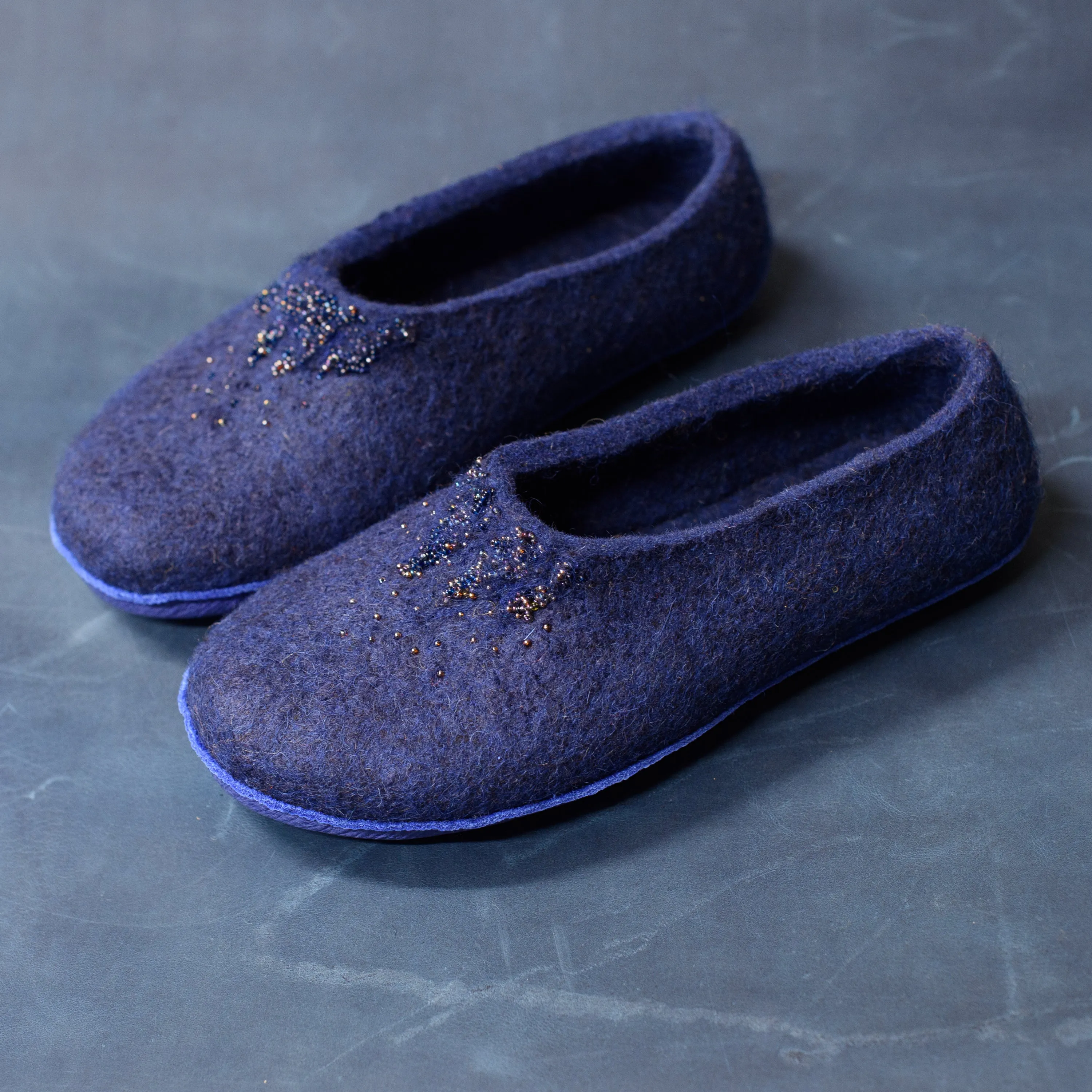 MARGOT - Dark Blue - Customisable ballerinas slippers