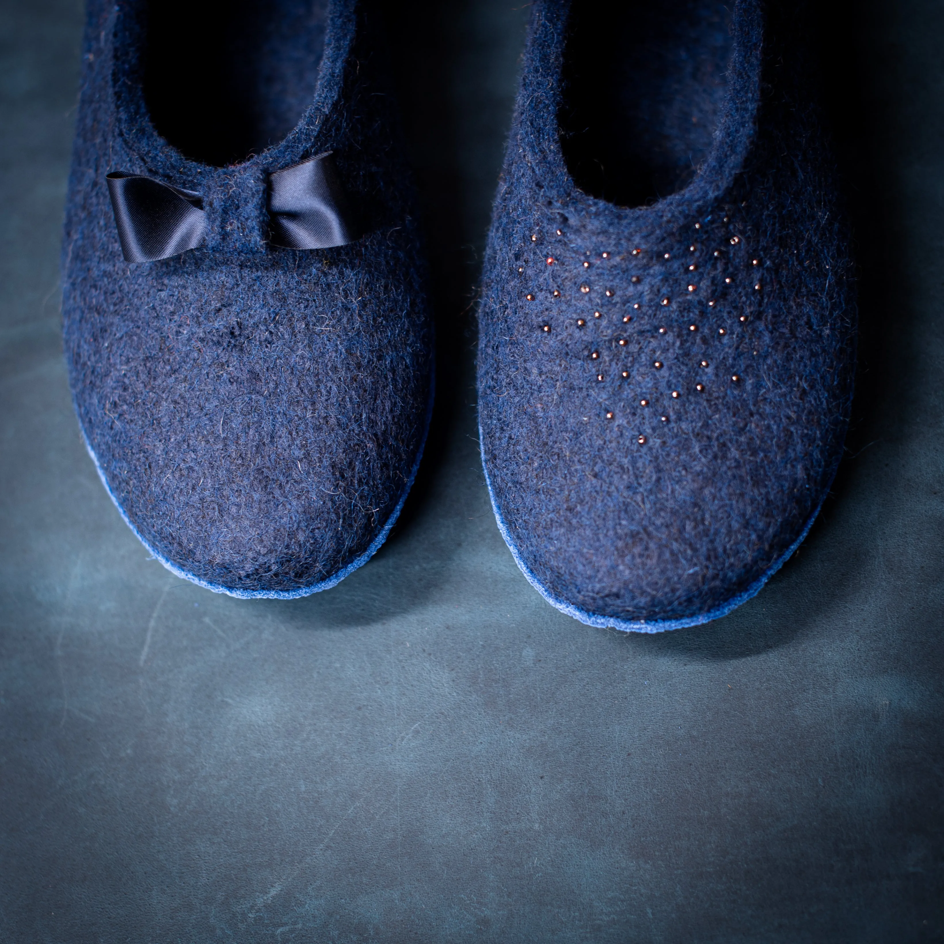 MARGOT - Dark Blue - Customisable ballerinas slippers