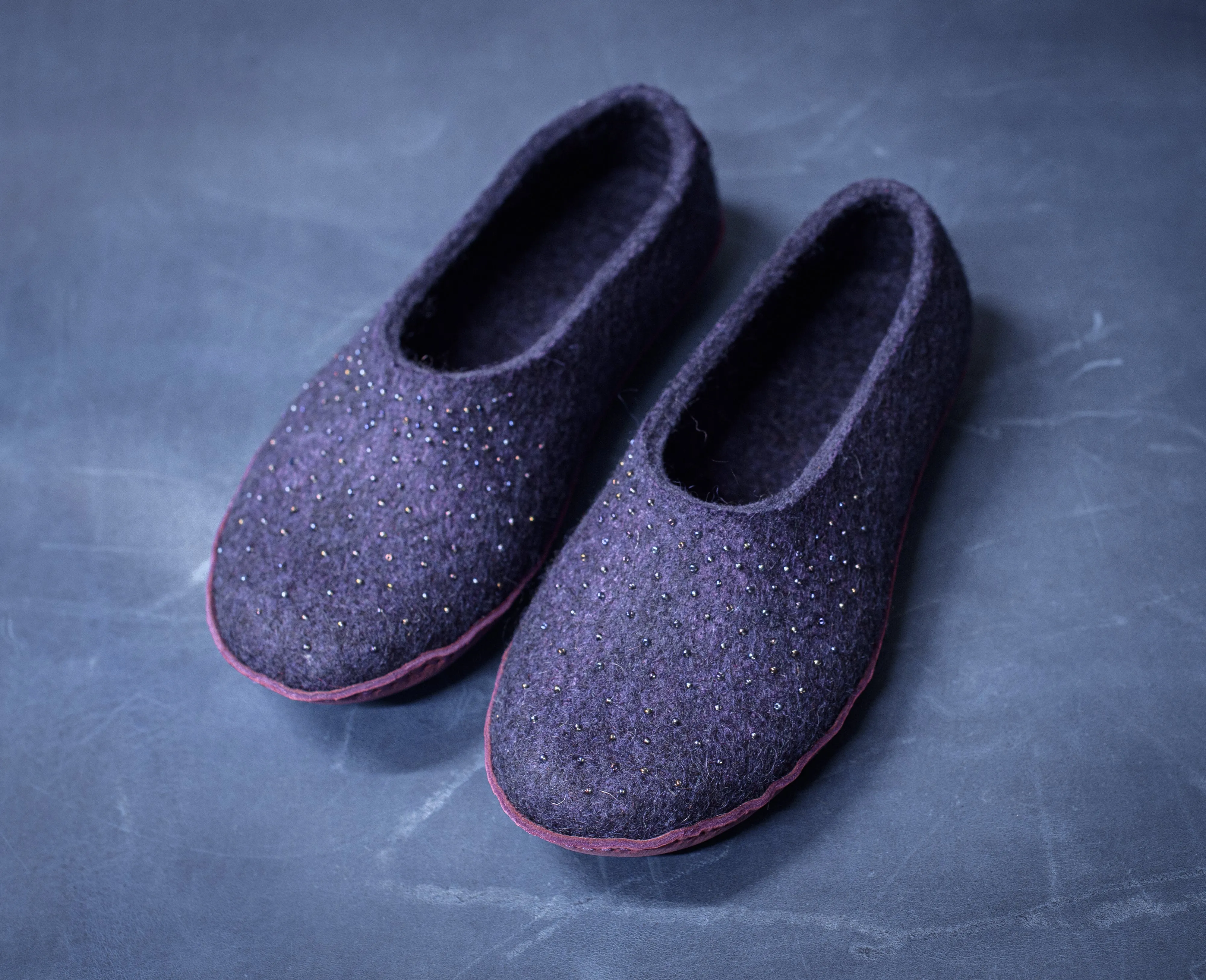 MARGOT - Dark Blue - Customisable ballerinas slippers