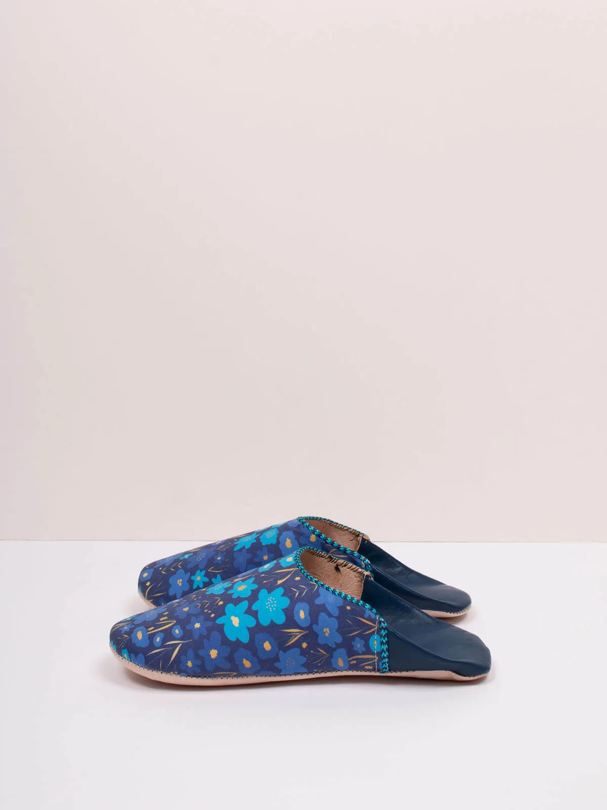 Margot Floral Babouche Slippers, Indigo