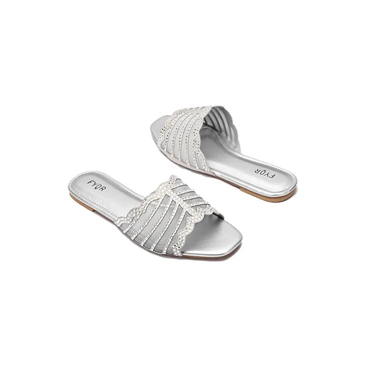 Mesh Diamante Slide Sandal MY 258