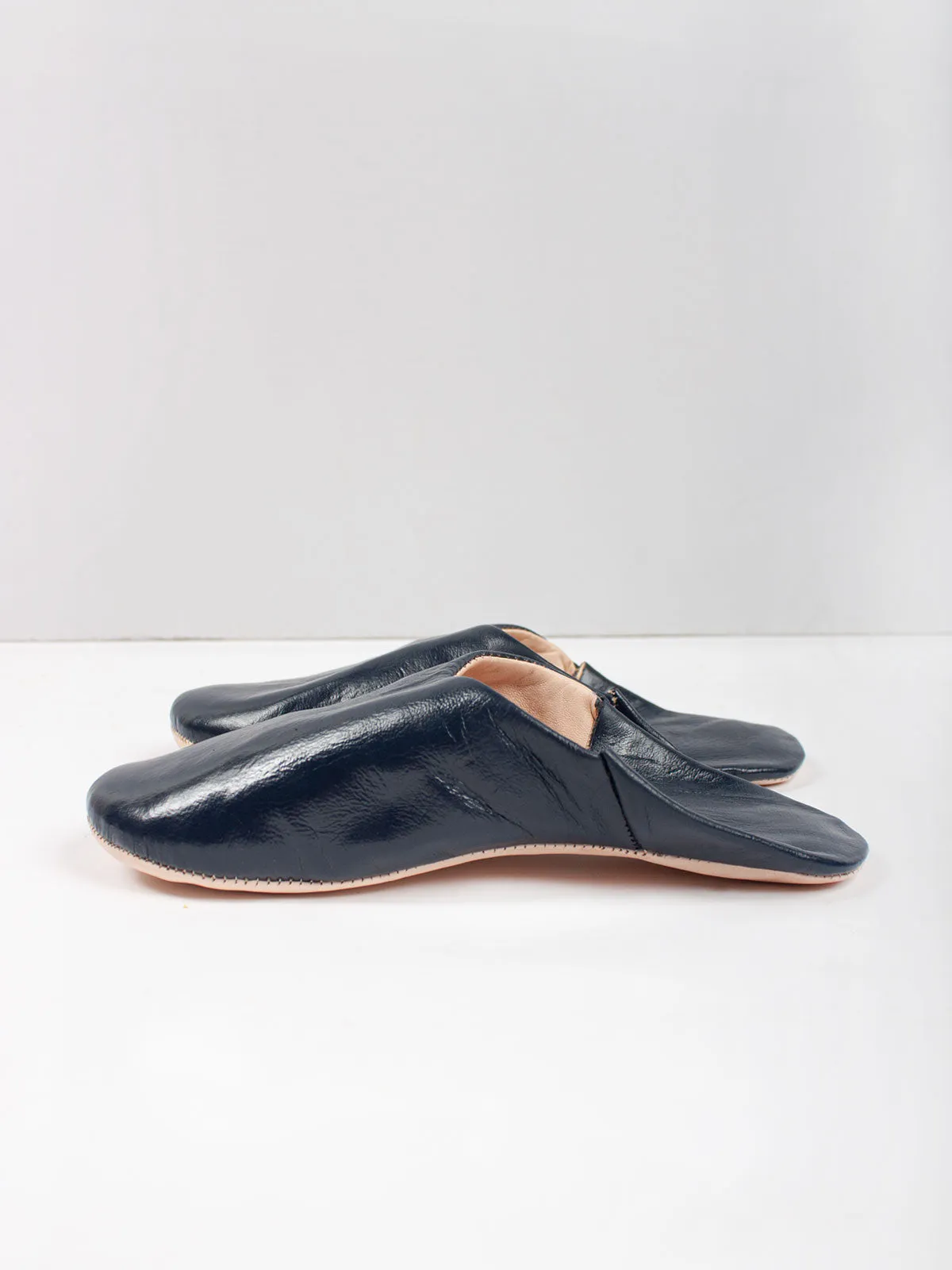 Moroccan Mens Babouche Slippers, Indigo