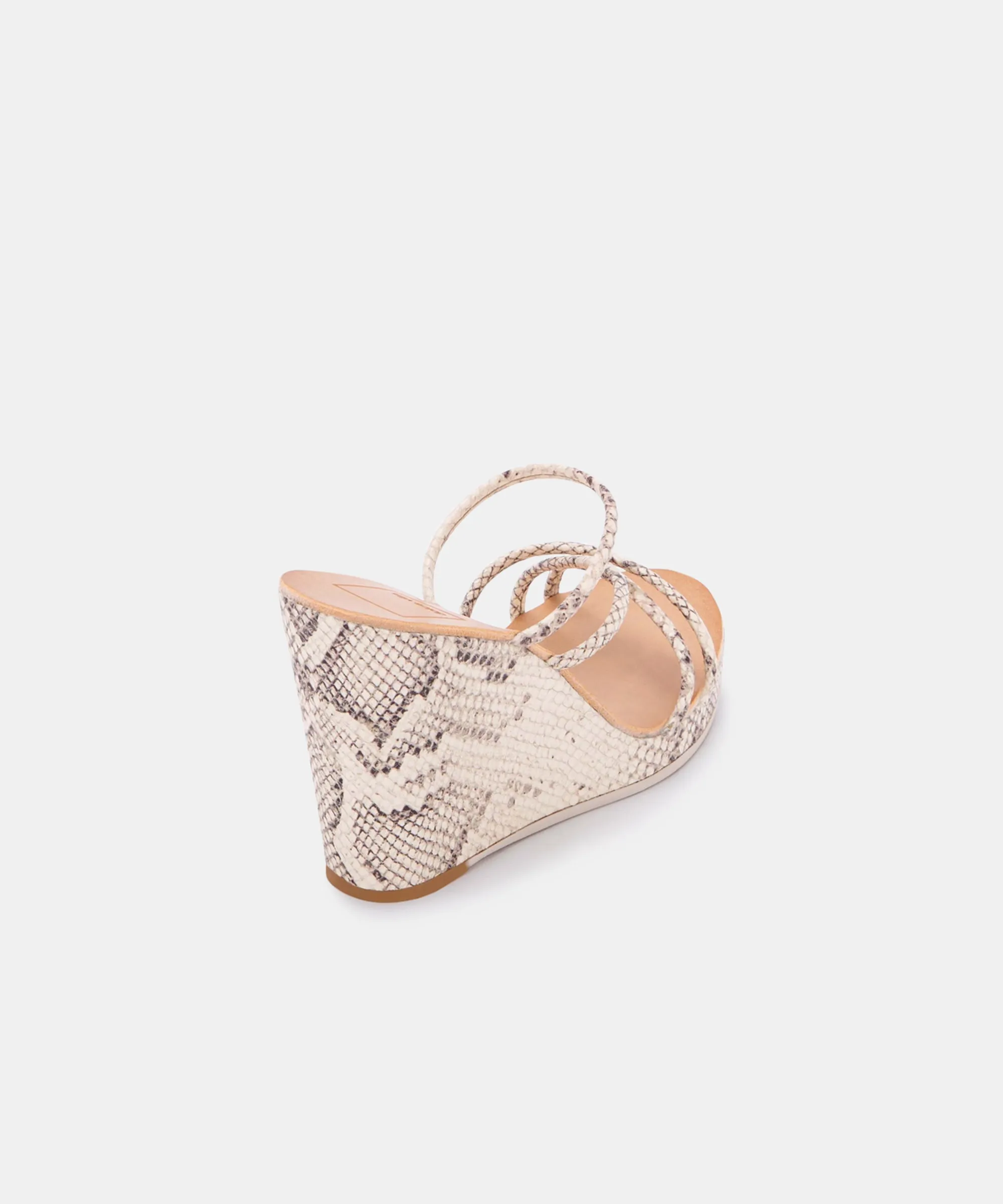 NAYA WEDGES IN BONE SNAKE PRINT LEATHER - re:vita