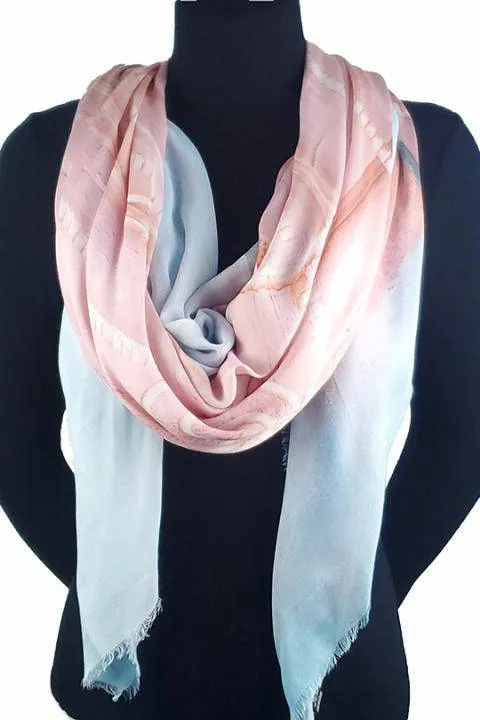 Oversized Rectangular Italian Cashmere Blend Scarf - Cuban Dream