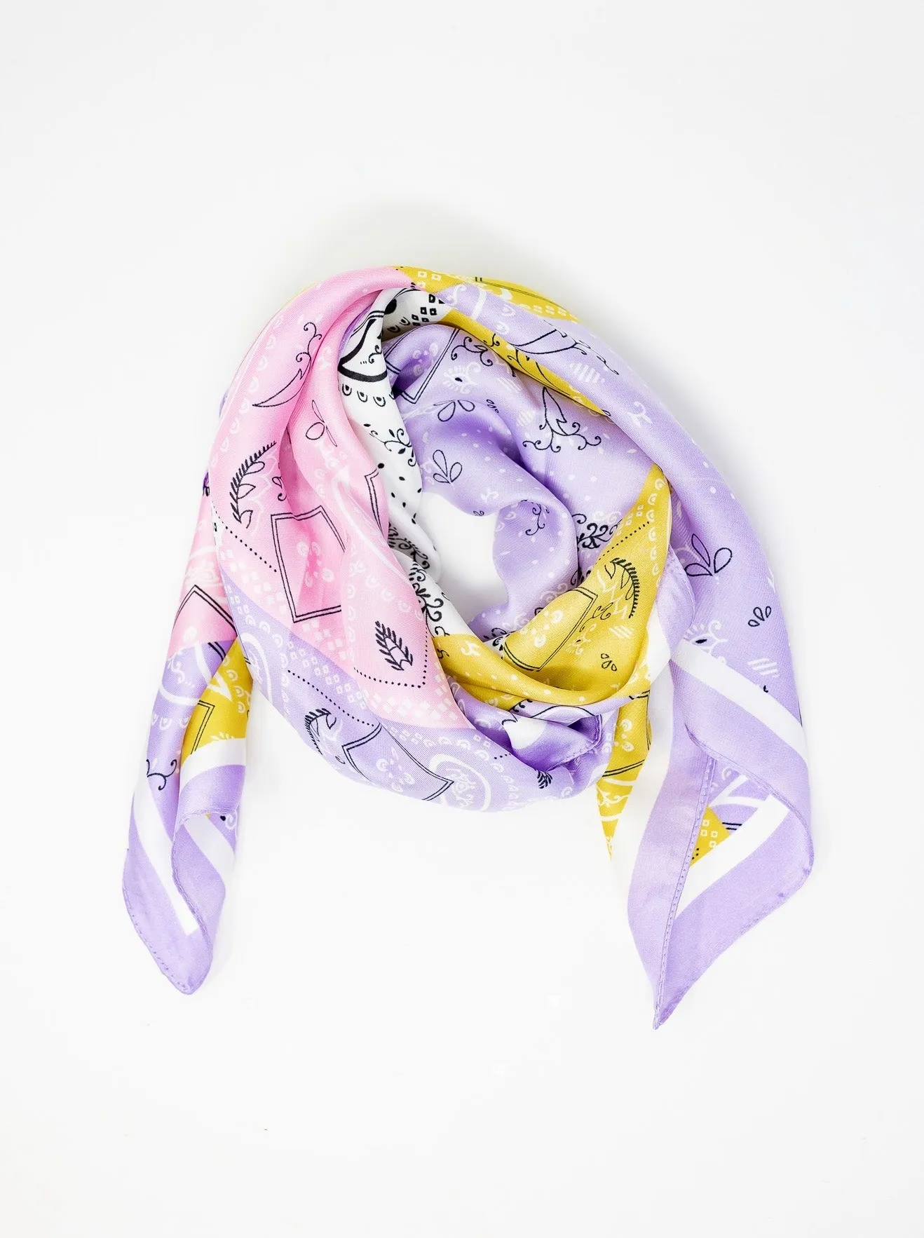 Pastel Bandana Silk Scarf