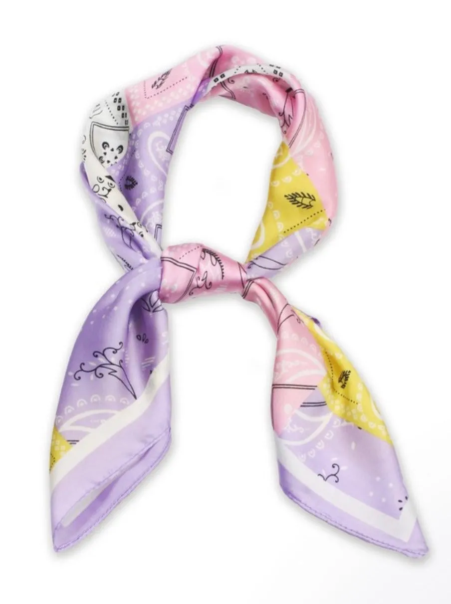 Pastel Bandana Silk Scarf