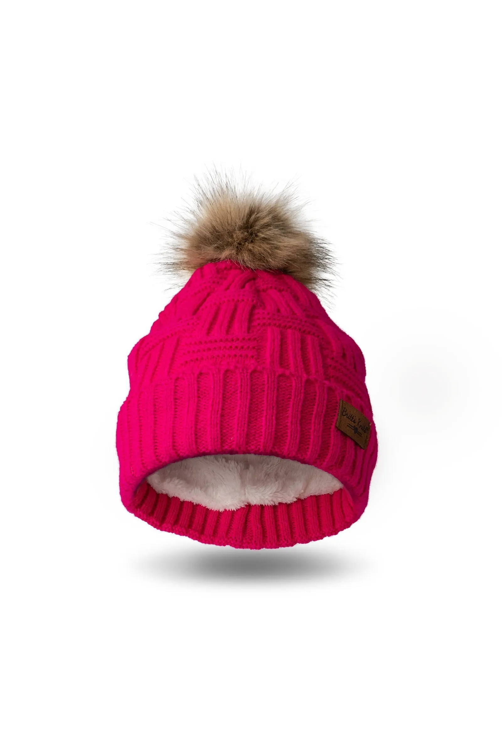 Plush Lined Knit Pom Hat