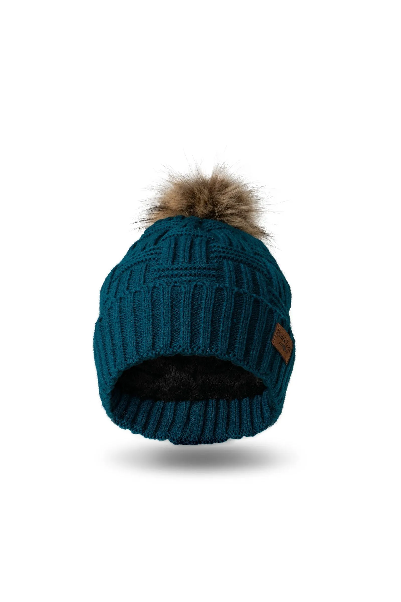 Plush Lined Knit Pom Hat