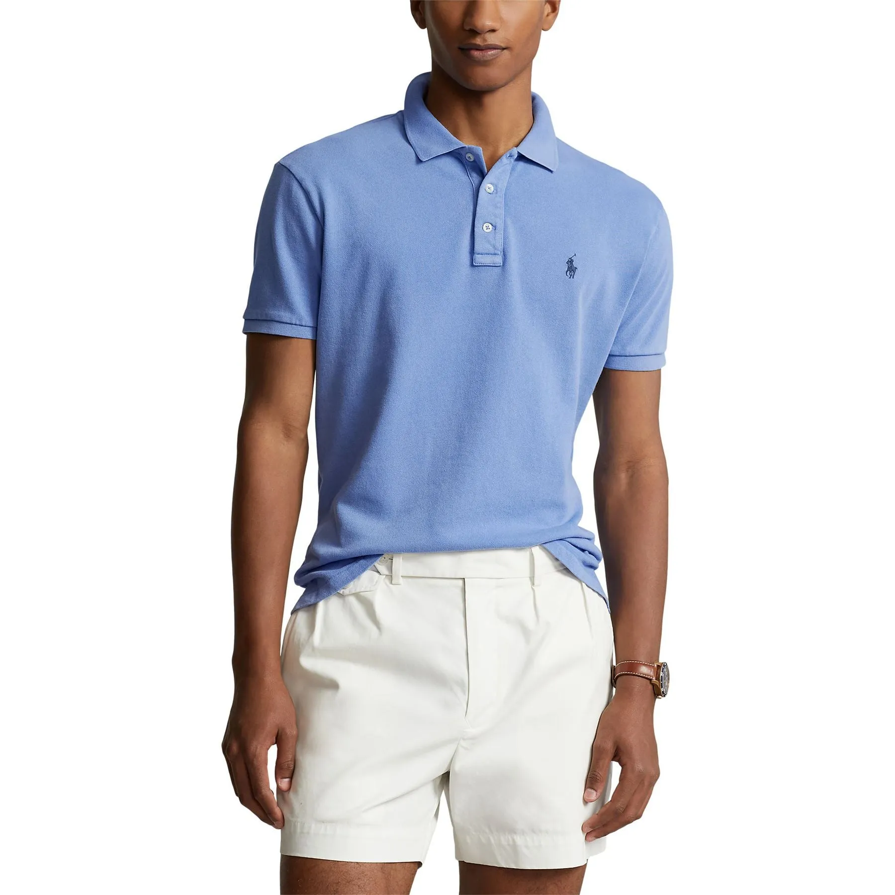 Polo Golf Slim Fit Cotton Knit Polo Harbour Island Blue - SU24