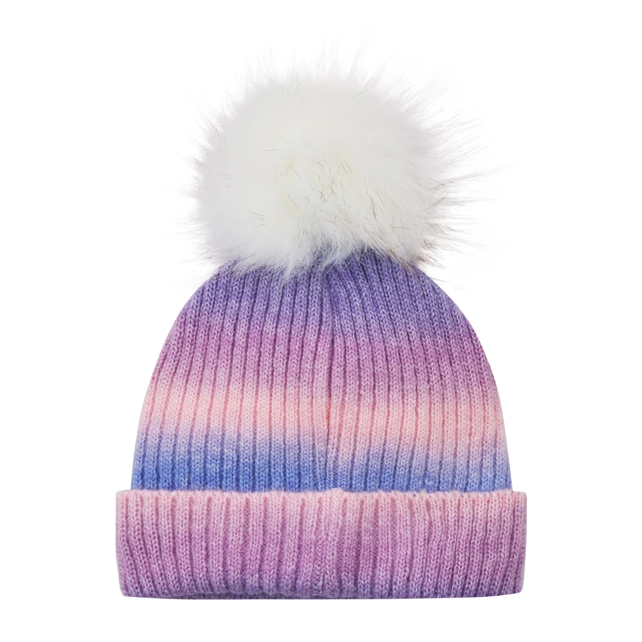 Purple & Pink Ombre Winter Hat & Glove Set