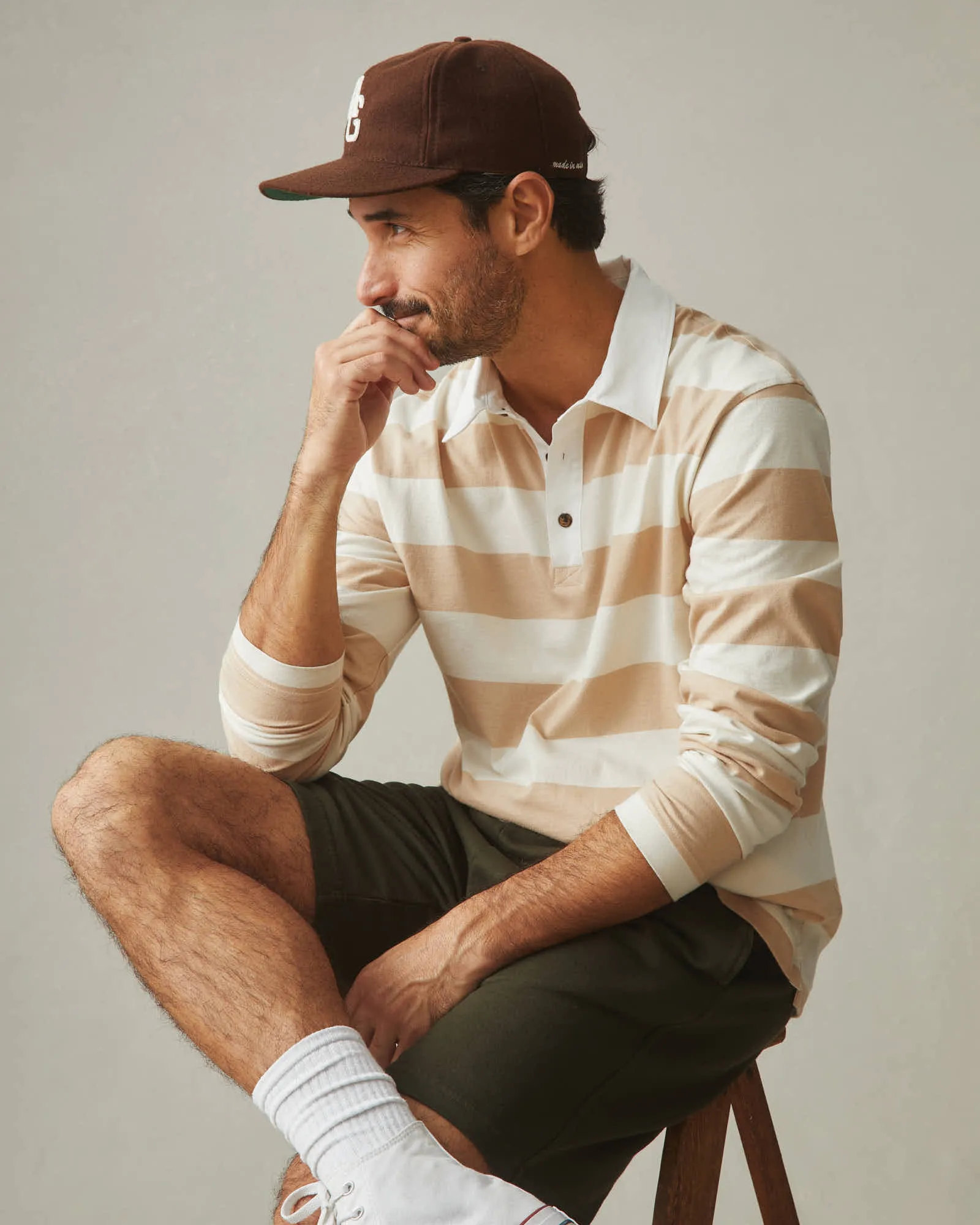 Rugby Shirt - Khaki Stripe