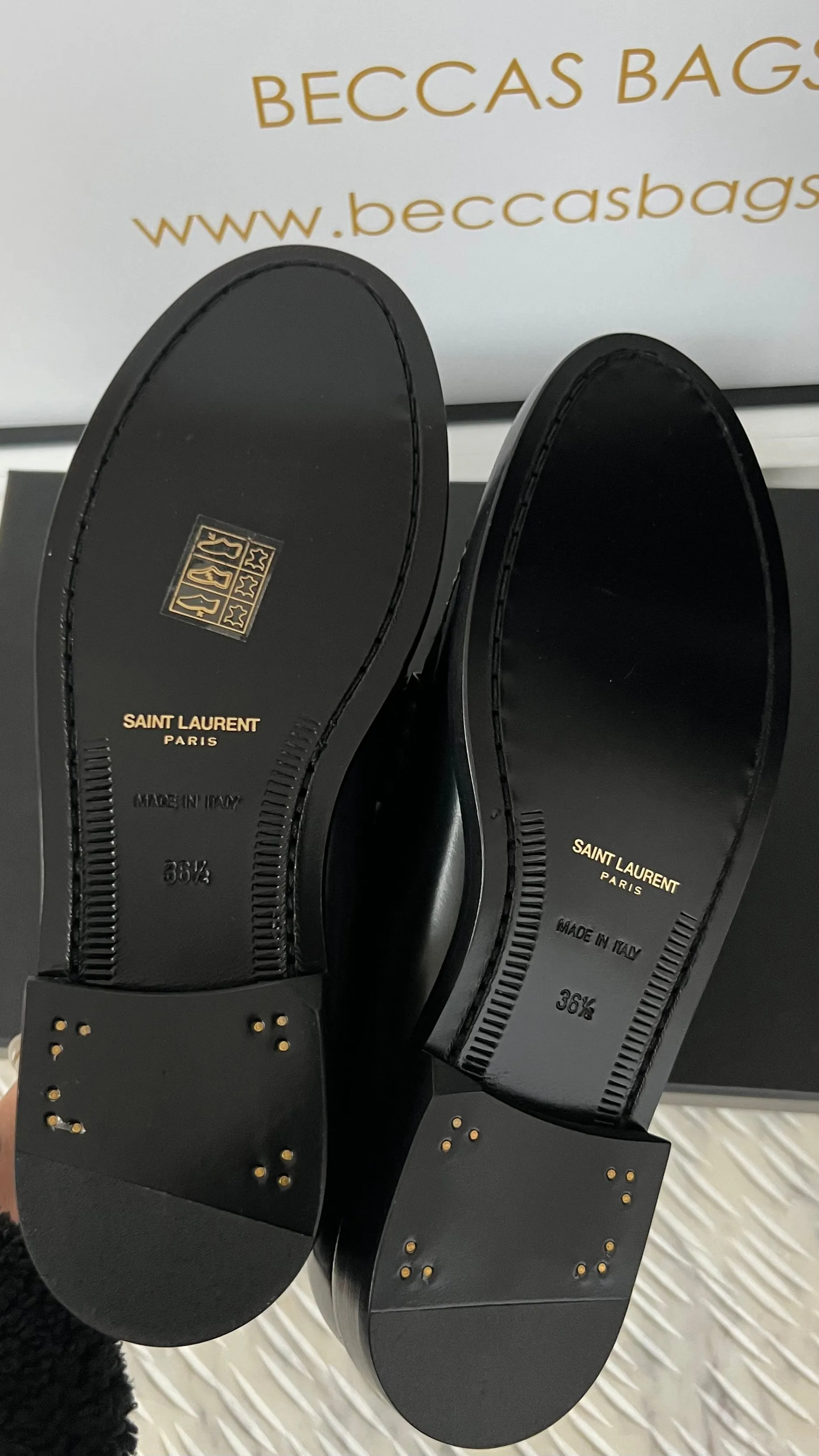 Saint Laurent Le Loafer Chunky Monogram Penny Slippers