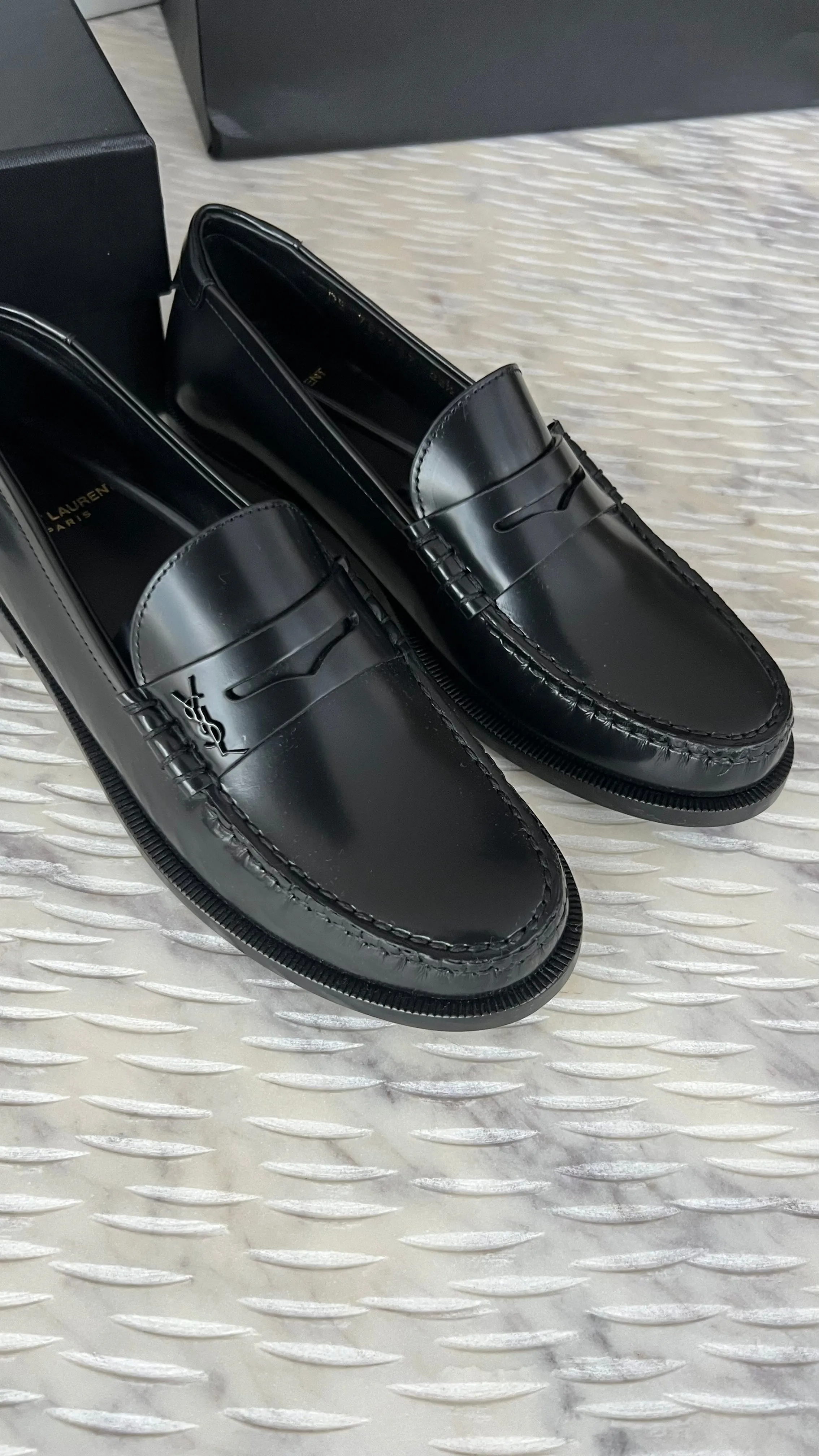 Saint Laurent Le Loafer Chunky Monogram Penny Slippers