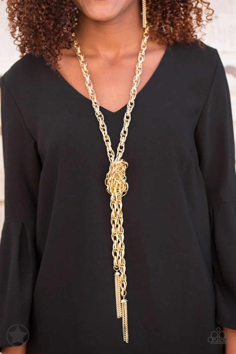 SCARFed for Attention Gold Necklace Set