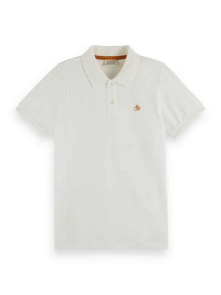 Scotch & Soda Boys Classic S/S Polo _White 167713-0001