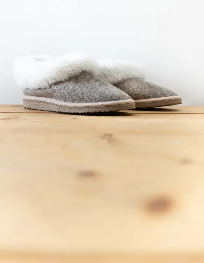 Tweed  Sheepskin Slippers