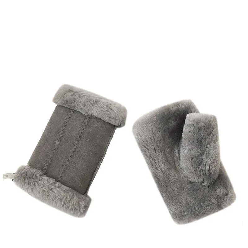 UGG Fluffy Fingerless Wool Mittens