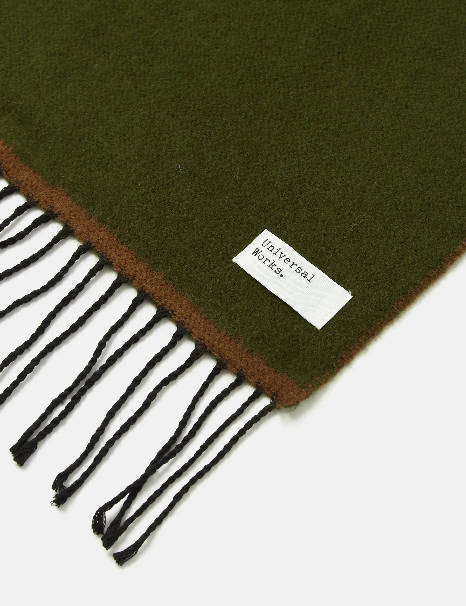 Universal Works Scarf - Olive Green/Brown