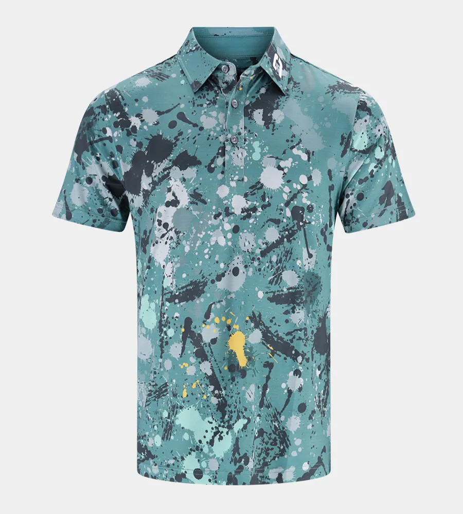 VIVID SPLATTER POLO - SAGE