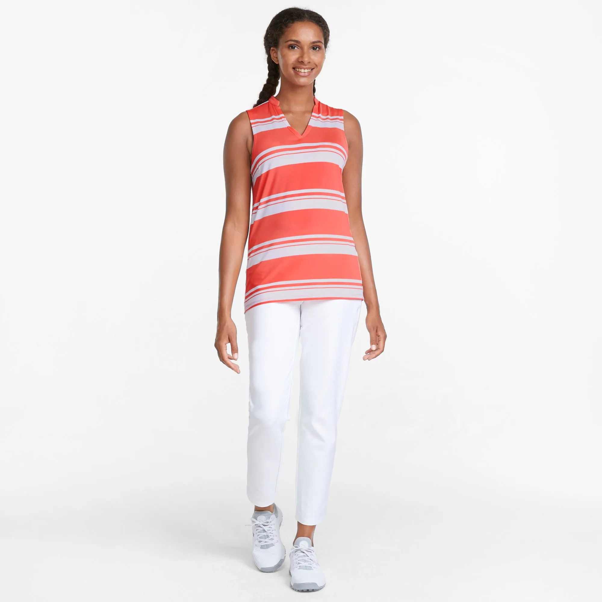 Women's CLOUDSPUN Valley Stripe Sleeveless Golf Polo